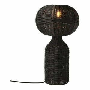 Czarna lampa stołowa z rattanowym kloszem (wysokość 43 cm) Werna – Villa Collection obraz