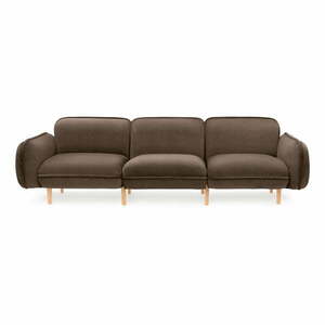 Ciemnobrązowa sofa z materiału bouclé 264 cm Bean – EMKO obraz