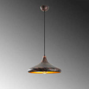 Lampa wisząca w czarno-miedzianym kolorze z metalowym kloszem ø 34 cm Barek – Opviq lights obraz