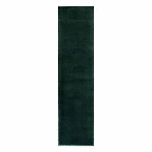 Ciemnozielony chodnik z włókien z recyklingu 60x230 cm Sheen – Flair Rugs obraz