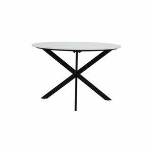Czarno-biały okrągły stół z blatem w dekorze marmuru ø 120 cm Tomochi – Light & Living obraz