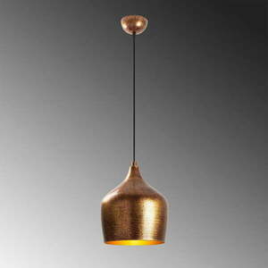 Lampa wisząca w kolorze miedzi z metalowym kloszem ø 20 cm Murek – Opviq lights obraz