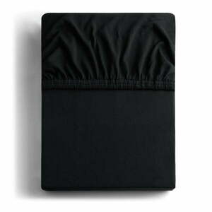 Czarne bawełniane prześcieradło elastyczne DecoKing Amber Collection, 80/90x200 cm obraz