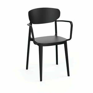 Czarne plastikowe krzesło ogrodowe Mare – Rojaplast obraz