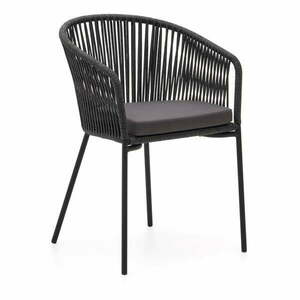 Czarne krzesło ogrodowe ze stalową konstrukcją Kave Home Yanet obraz