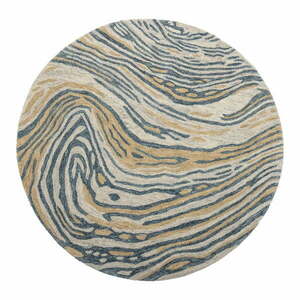 Niebiesko-brązowy wełniany okrągły dywan ø 120 cm Tiger – Bloomingville obraz