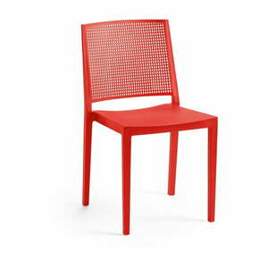 Czerwone plastikowe krzesło ogrodowe Grid – Rojaplast obraz