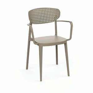 Jasnobrązowe plastikowe krzesło ogrodowe Aire – Rojaplast obraz