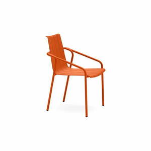 Pomarańczowe metalowe krzesła ogrodowe zestaw 4 szt. Fleole – Ezeis obraz