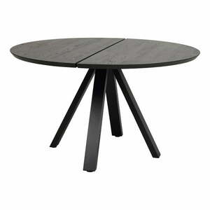 Czarny okrągły stół z blatem z drewna dębowego ø 130 cm Carradale – Rowico obraz
