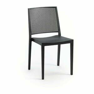 Antracytowe plastikowe krzesło ogrodowe Grid – Rojaplast obraz