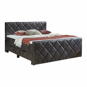 Czarne łóżko boxspring ze schowkiem 180x200 cm Chester – Rojaplast obraz