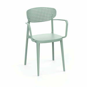 Jasnozielone plastikowe krzesło ogrodowe Aire – Rojaplast obraz