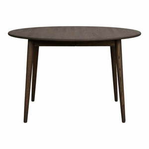 Ciemnobrązowy okrągły rozkładany stół z litego drewna dębowego ø 120 cm Tyler – Rowico obraz