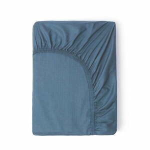 Niebieskie elastyczne prześcieradło z satyny bawełnianej HIP, 160x200 cm obraz