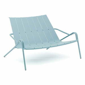 Niebieska metalowa ławka ogrodowa Fleole – Ezeis obraz