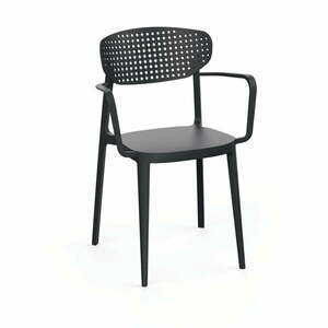 Antracytowe plastikowe krzesło ogrodowe Aire – Rojaplast obraz