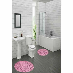 Różowe dywaniki łazienkowe zestaw 2 szt. ø 60 cm – Mila Home obraz