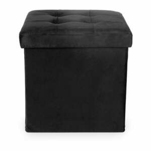 Czarny aksamitny puf – Compactor obraz