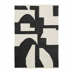Czarny/kremowy dywan z mieszanki juty dwustronny/tkany ręcznie 160x230 cm Sotty – Kave Home obraz