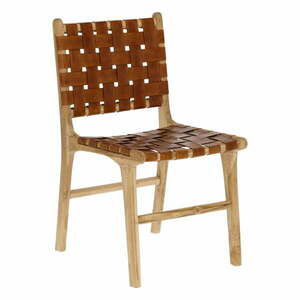 Koniakowe/naturalne krzesła zestaw 2 szt. ze skóry Calixta – Kave Home obraz