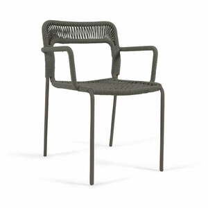 Ciemnozielone metalowe krzesło ogrodowe Cailin – Kave Home obraz