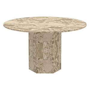 Jasnobrązowy marmurowy okrągły stół ø 130 cm Naxos – Actona obraz