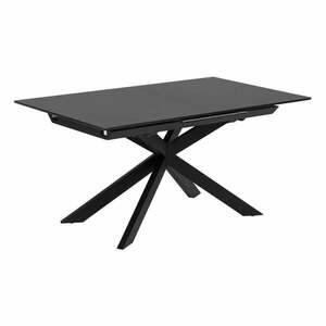 Czarny rozkładany stół ze szklanym blatem 90x210 cm Atminda – Kave Home obraz