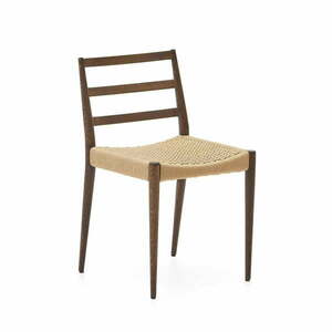 Brązowo-naturalne krzesła z litego drewna dębowego zestaw 2 szt. Analy – Kave Home obraz