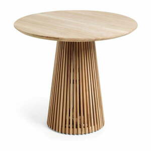 Naturalny okrągły stół z litego drewna tekowego ø 90 cm Jeanette – Kave Home obraz