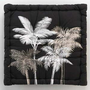 Czarno-biały worek do siedzenia Ethno Palm – douceur d'intérieur obraz