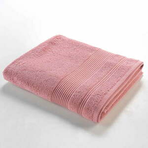 Różowy bawełniany ręcznik kąpielowy frotte 90x150 cm Tendresse – douceur d'intérieur obraz