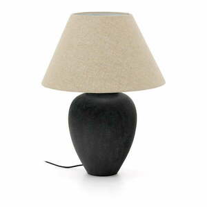 Czarna/beżowa lampa stołowa z tekstylnym kloszem (wysokość 60 cm) Mercadal – Kave Home obraz