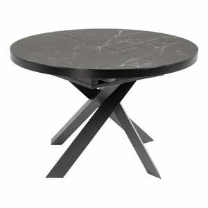 Czarny okrągły rozkładany stół z ceramicznym blatem ø 160 cm Vashti – Kave Home obraz