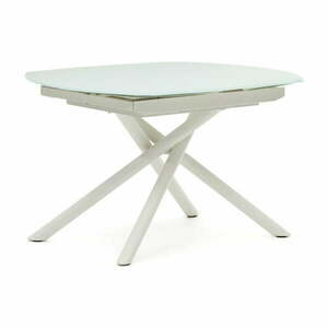 Biały rozkładany stół ze szklanym blatem 100x130 cm Yodalia – Kave Home obraz