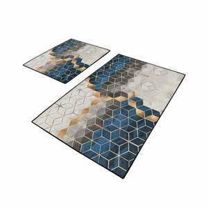Niebiesko-szare dywaniki łazienkowe zestaw 2 szt. 60x100 cm Optic – Mila Home obraz