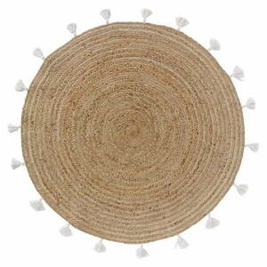Biało-naturalny okrągły dywan ø 120 cm Shira – douceur d'intérieur obraz