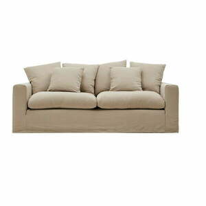 Beżowa lniana sofa 240 cm Nora – Kave Home obraz