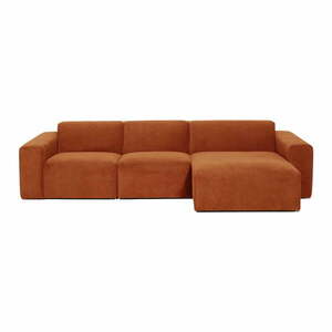 Pomarańczowa sztruksowa sofa modułowa Scandic Sting obraz