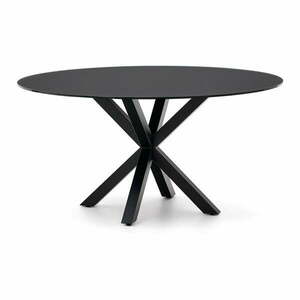 Czarny okrągły stół ze szklanym blatem ø 150 cm Argo – Kave Home obraz