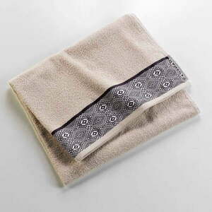 Beżowy bawełniany ręcznik kąpielowy frotte 90x150 cm Esteban – douceur d'intérieur obraz