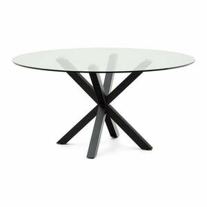 Czarny okrągły stół ze szklanym blatem ø 150 cm Argo – Kave Home obraz