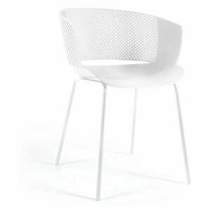 Białe metalowe/plastikowe krzesło ogrodowe Yeray – Kave Home obraz