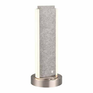 Szara lampa stołowa LED ze sterowaniem głosowym/mobilną aplikacją i tekstylnym kloszem (wysokość 51 cm) Cicara – CINQUE obraz