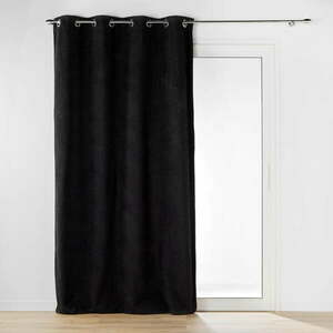 Czarna zasłona z materiału bouclé 140x240 cm Wooly – douceur d'intérieur obraz