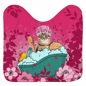 Różowy dywanik łazienkowy do WC 45x45 cm Chatibulle – douceur d'intérieur obraz