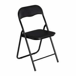 Czarne krzesło składane z imitacji skóry – Casa Selección obraz