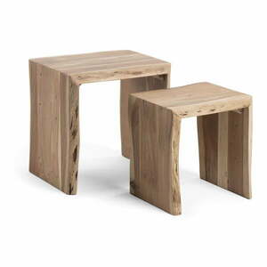 Stoliki z litego drewna akacjowego zestaw 2 szt. 42x50 cm Zuleika – Kave Home obraz
