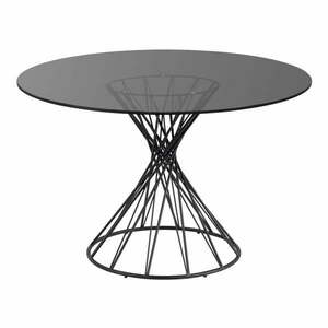 Czarny okrągły stół ze szklanym blatem ø 120 cm Niut – Kave Home obraz