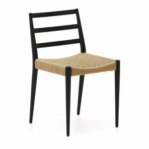 Czarno-naturalne krzesła z litego drewna dębowego zestaw 2 szt. Analy – Kave Home obraz